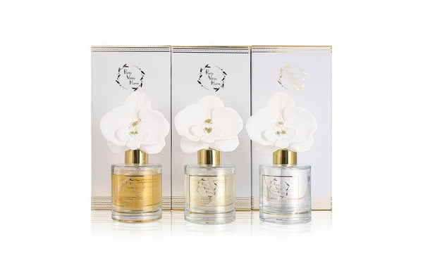 Golden Orchid Flower Diffuser Gift Set || White Orchid