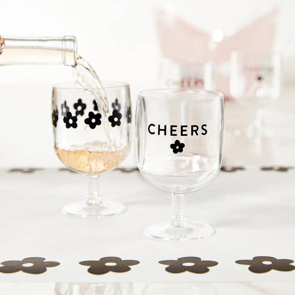 Stackable Acrylic Wine Glasses - Flowers