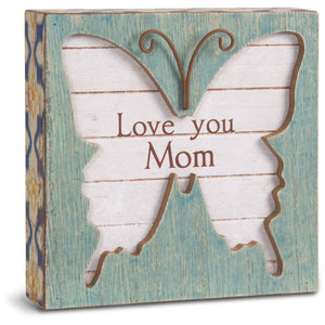 Mom 4.5" Butterfly Plaque