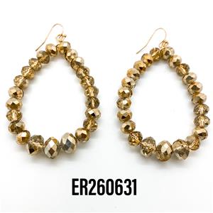 Beaded Hoop Earrings || Gold