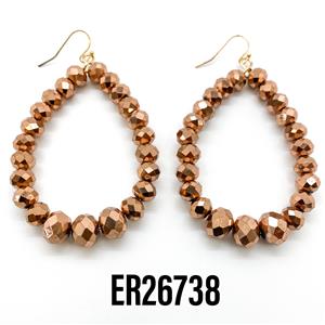 Beaded Hoop Earrings || Copper