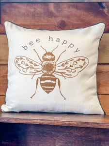 Bee Happy Botanical Bee Pillow + Piping
