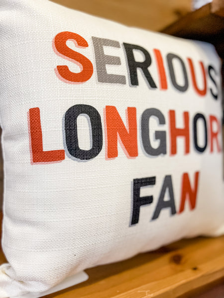 Serious Longhorn Fan Pillow
