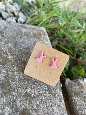 Pink Bunny Studs