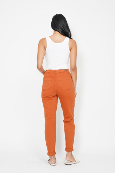 Judy Blue || Carly High Waist Auburn Double Roll Cuff Jogger Jean