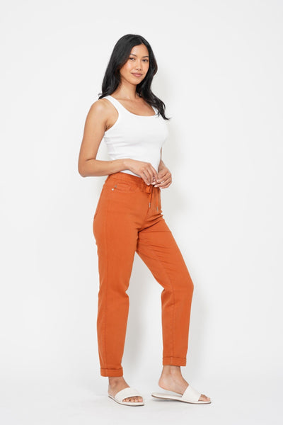 Judy Blue || Carly High Waist Auburn Double Roll Cuff Jogger Jean