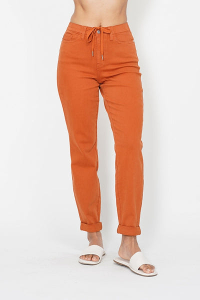 Judy Blue || Carly High Waist Auburn Double Roll Cuff Jogger Jean