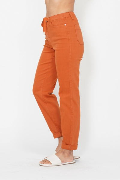 Judy Blue || Carly High Waist Auburn Double Roll Cuff Jogger Jean