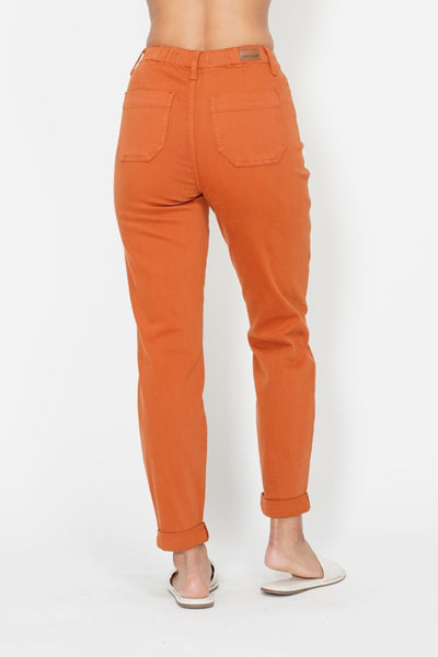 Judy Blue || Carly High Waist Auburn Double Roll Cuff Jogger Jean