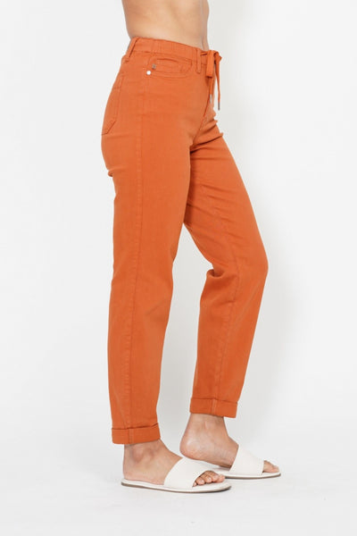 Judy Blue || Carly High Waist Auburn Double Roll Cuff Jogger Jean