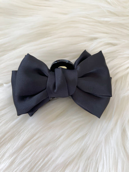 Mini Bow Claw Clip || Black