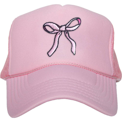 Coquette Pink Bow Trendy Foam Trucker Hat || Pink