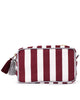 Megan Stripe Cosmetic in White & Maroon