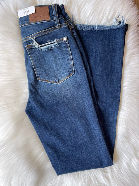 Judy Blue || Valerie High Waisted Vintage Frayed Hem Bootcut Jean