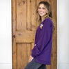 Purple Football Queen Sequin Sweatshirt