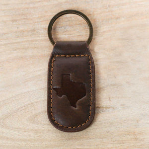 Leather Embossed Keychain || Texas