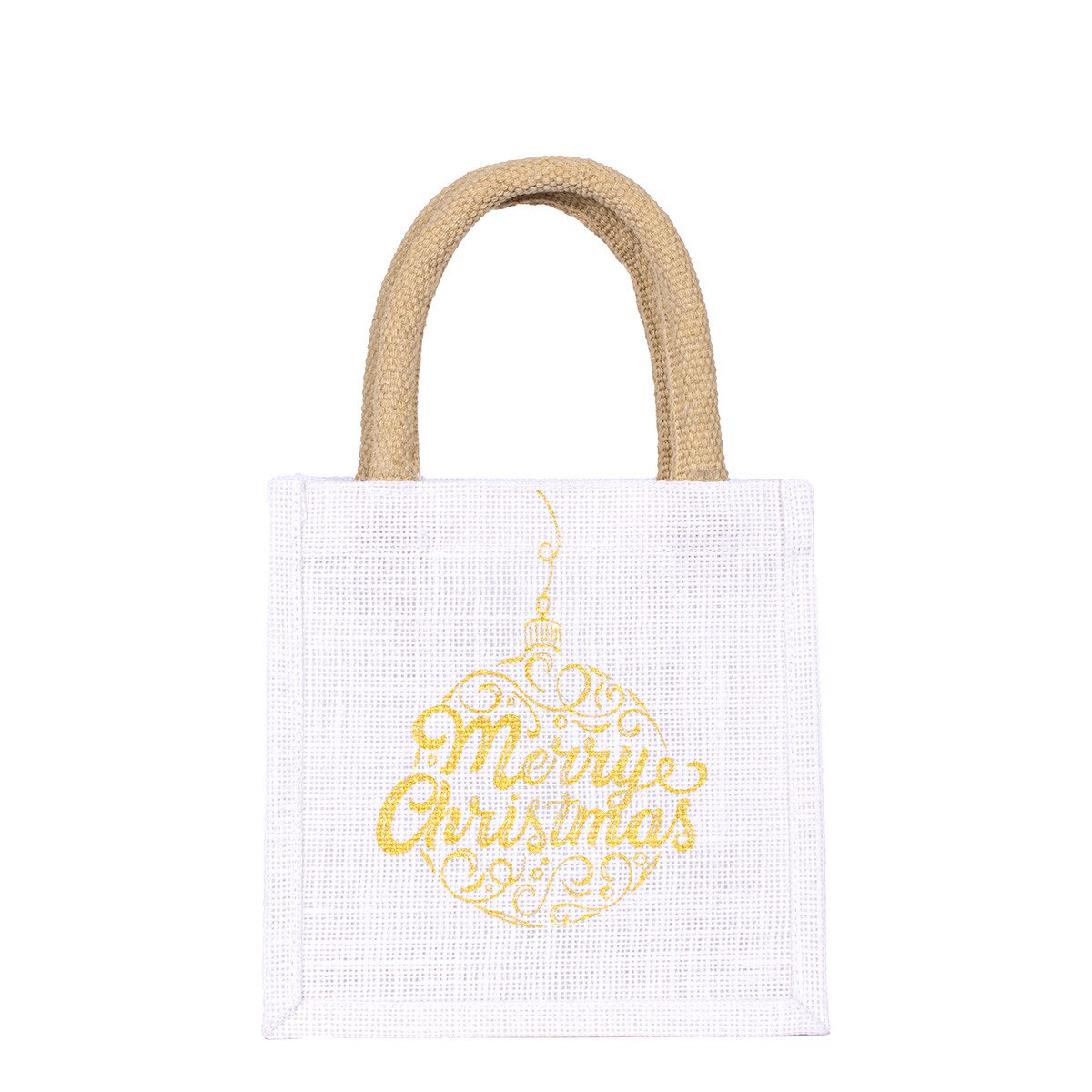 Merry Ornament Script Petite Gift Tote