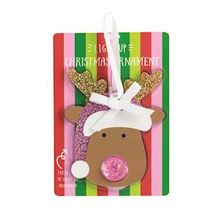 Light Up Santa & Reindeer Ornaments