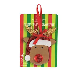 Light Up Santa & Reindeer Ornaments