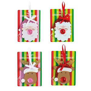 Light Up Santa & Reindeer Ornaments