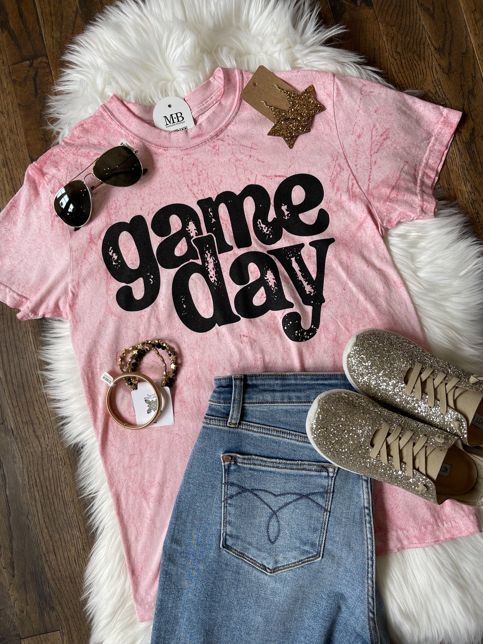 Marbled Game Day Tee || Clay