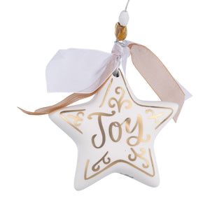 Joy Gold Star Ornament