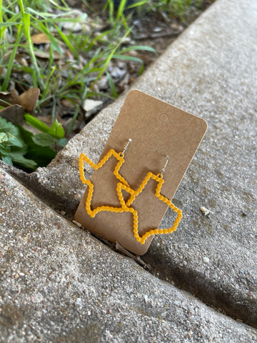 Yellow Texas Outline Earrings