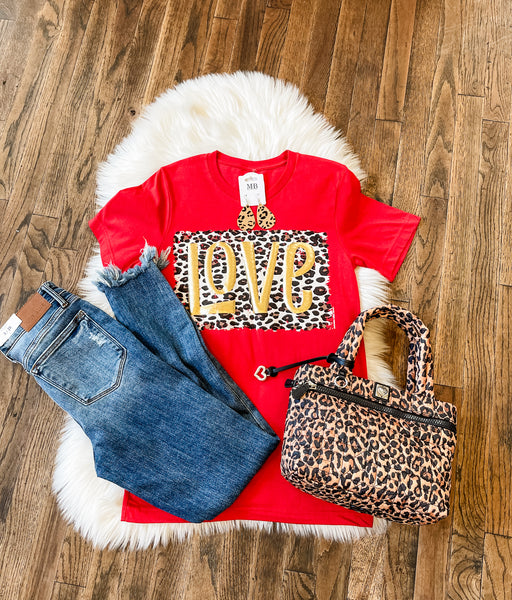 Leopard Love in Gold Puff Tee