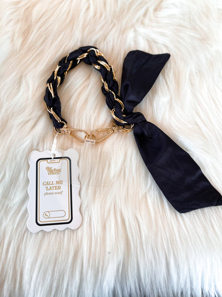 Call Me Later Phone Scarf || Black