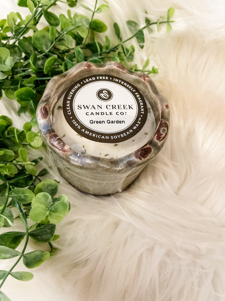 Swan Creek Candle Co Ruffled Pottery  ||  Green Garden LTD