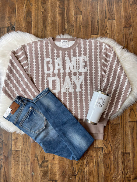 Game Day Football Laces Corded Sweatshirt