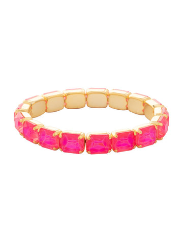 Sorrelli || Easton Emerald Cut Stretch Bracelet 7 inch - Pink
