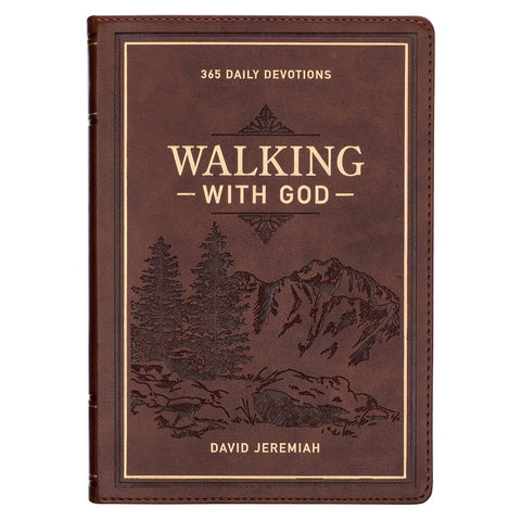 Devotional Walking with God Large Print Faux Leather