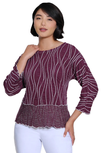 Ali Miles || Adriana Knit Popover Top with Round Neck