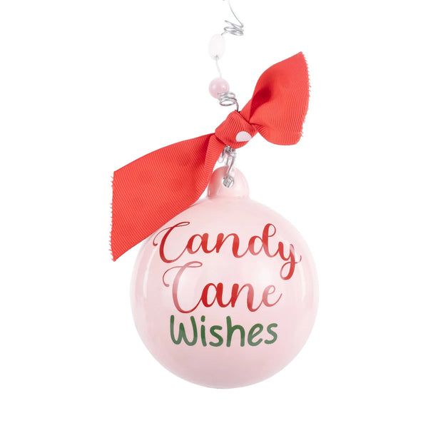 Candy Canes Wishes & Holly Ornament