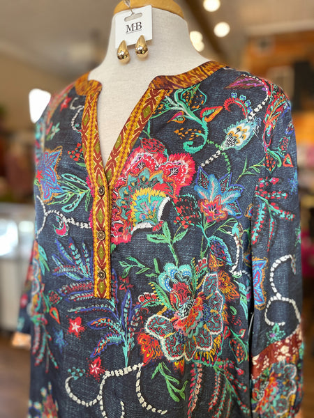 Colleen Floral Print Tunic  ||  Multi