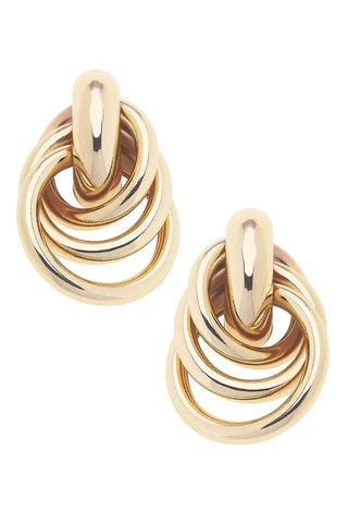 Joanie Interlocking Knot Earrings  || Gold