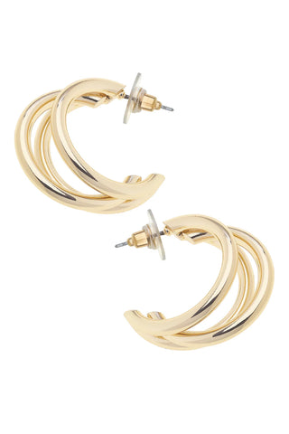 Geneva Illusion Hoop Earrings  || Gold