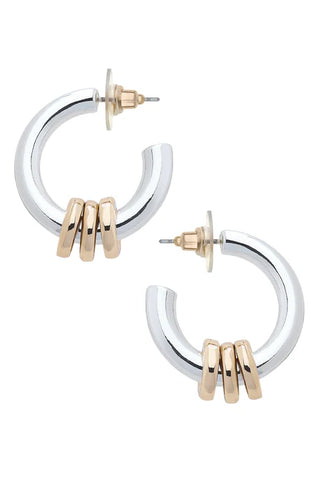 Elise Looped Hoop Earrings  || Two Tone