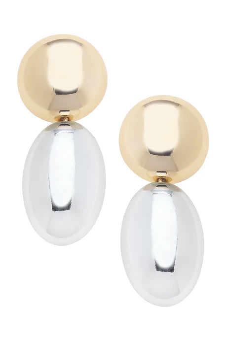 Beckett Oval Drop Earrings  || Two Tone