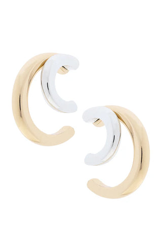Jenny Illusion Hoop Earrings  || Two Tone