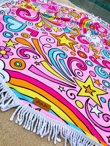 60" Beach Towel with Fringe || Groovy