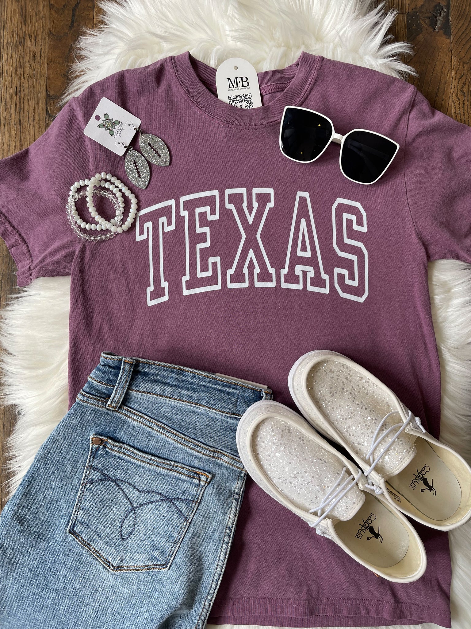 School Spirit Outline Tee || Maroon Texas