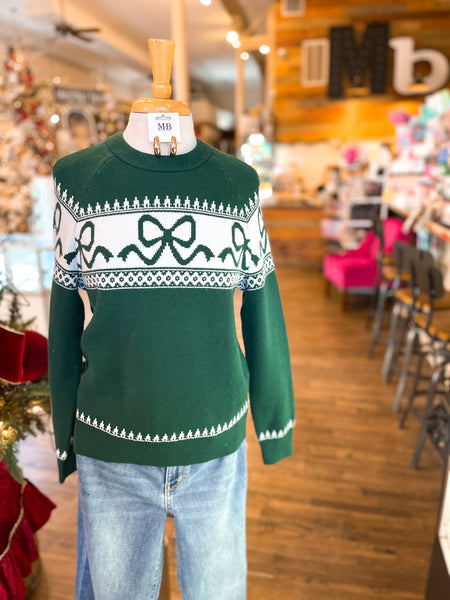 Green Bow Sweater