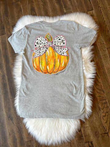Bow Pumpkin Tee (Back Print Design)