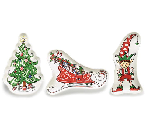 HOLIDAY JOLLIES TREE SLEIGH ELF TRAYS