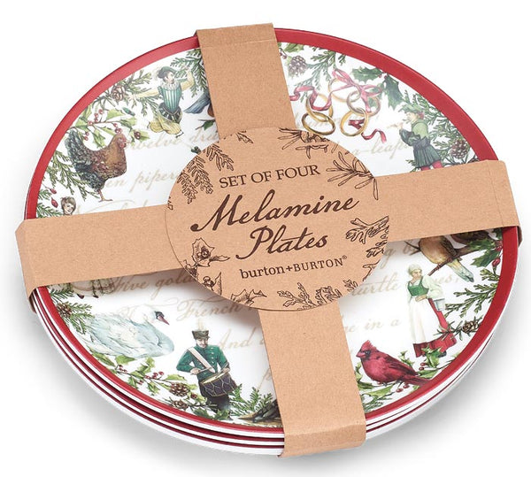 12 Days of Christmas Plates Set - Melamine