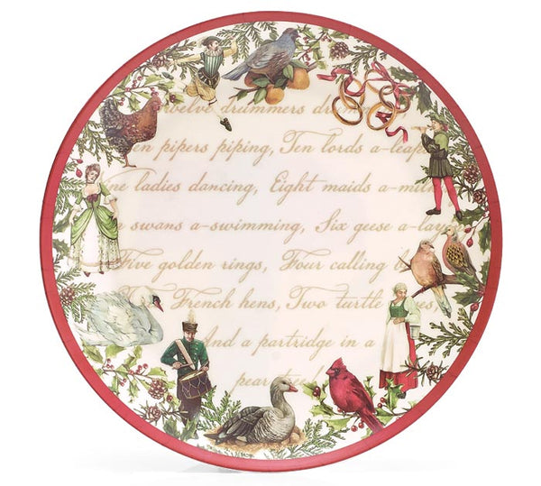 12 Days of Christmas Plates Set - Melamine