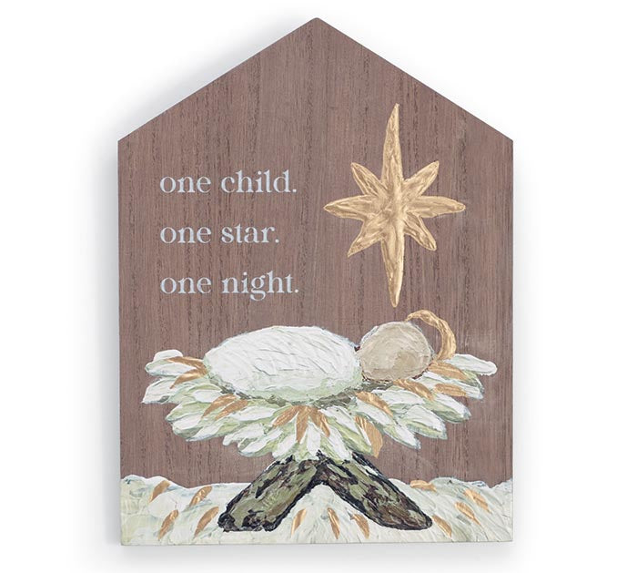 BABY JESUS WOODEN WALL HANGING