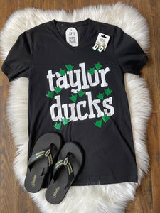 Spirit Mascot Footprint V-Neck Tee || Taylor Ducks